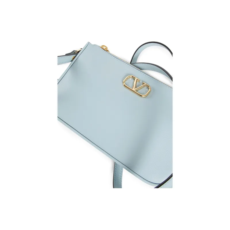 Valentino Cow Leather Shoulder Bag, Crossbody Bag Mini Women's Blue-3