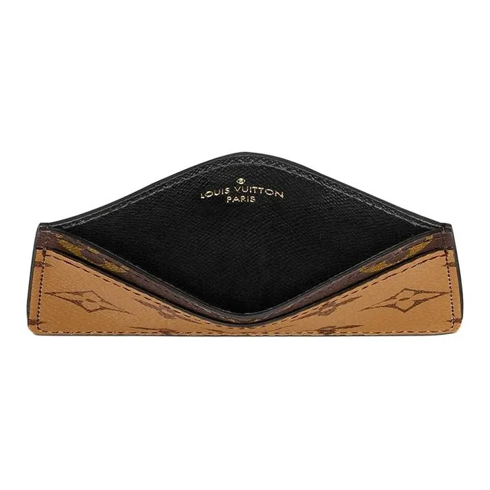 LOUIS VUITTON Card Holder Reverse Monogram Canvas Brown-3