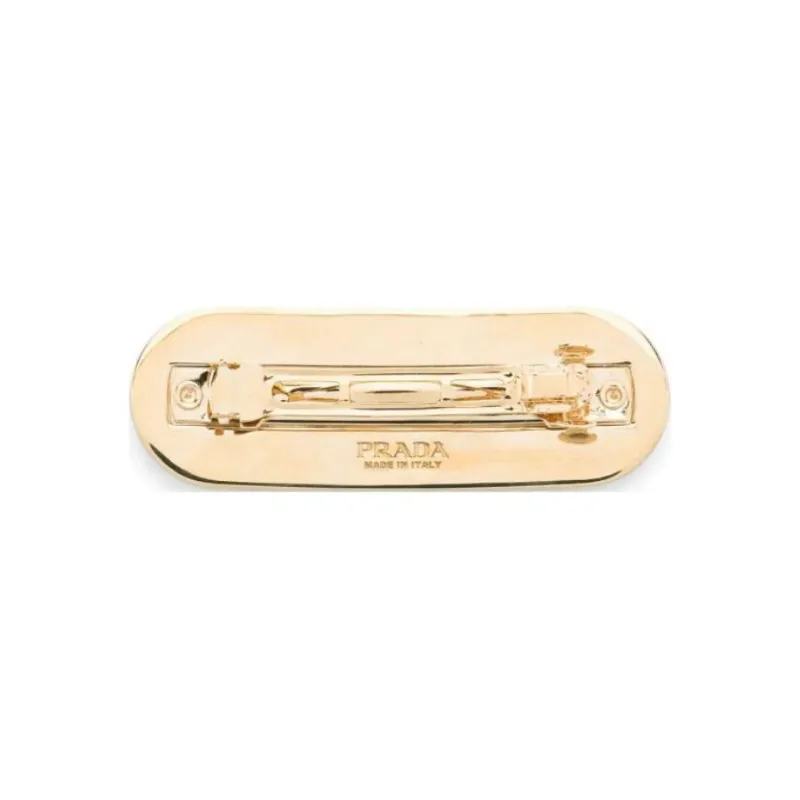 PRADA Metal Hair Clips Women's Black Gold-1