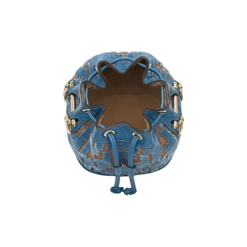 FENDI Mon Tresor Polyester Bucket Bags Shoulder Bag Crossbody Bag Handbag Mini Women's Light Blue-3