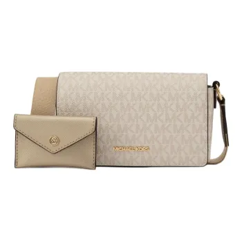 MICHAEL KORS Coated Canvas Crossbody Bag, Shoulder Bag Small Size Women's Light Gold