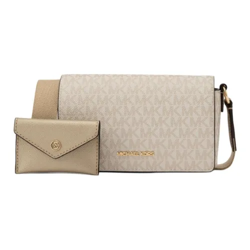 MICHAEL KORS Coated Canvas Crossbody Bag, Shoulder Bag Small Size Women's Light Gold