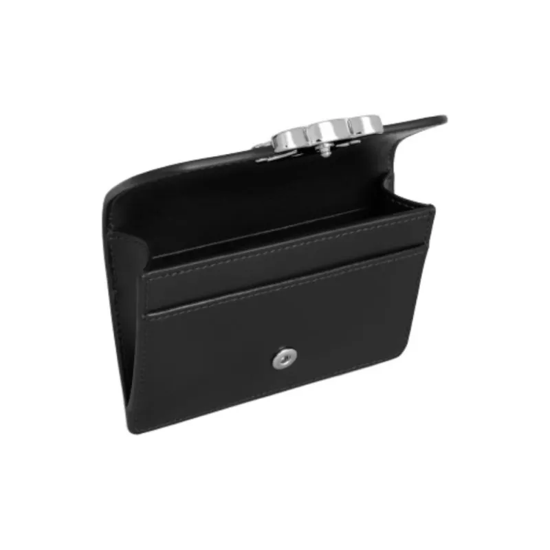 CELINE Triomphe Cow Leather Card Holder Women's Black-3