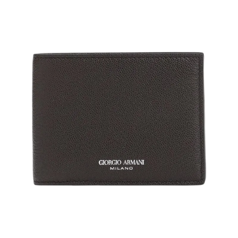GIORGIO ARMANI Calfskin Wallet Men's Brown-0