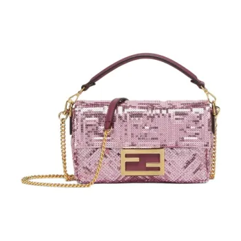 FENDI Baguette Polyester Shoulder Bag, Crossbody Bag, Handbag Mini Women's Pink