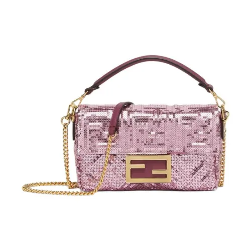 FENDI Baguette Polyester Shoulder Bag, Crossbody Bag, Handbag Mini Women's Pink