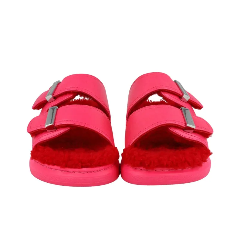 Alexander McQueen Oversized Hybrid Slides Pink Silver Women's-4