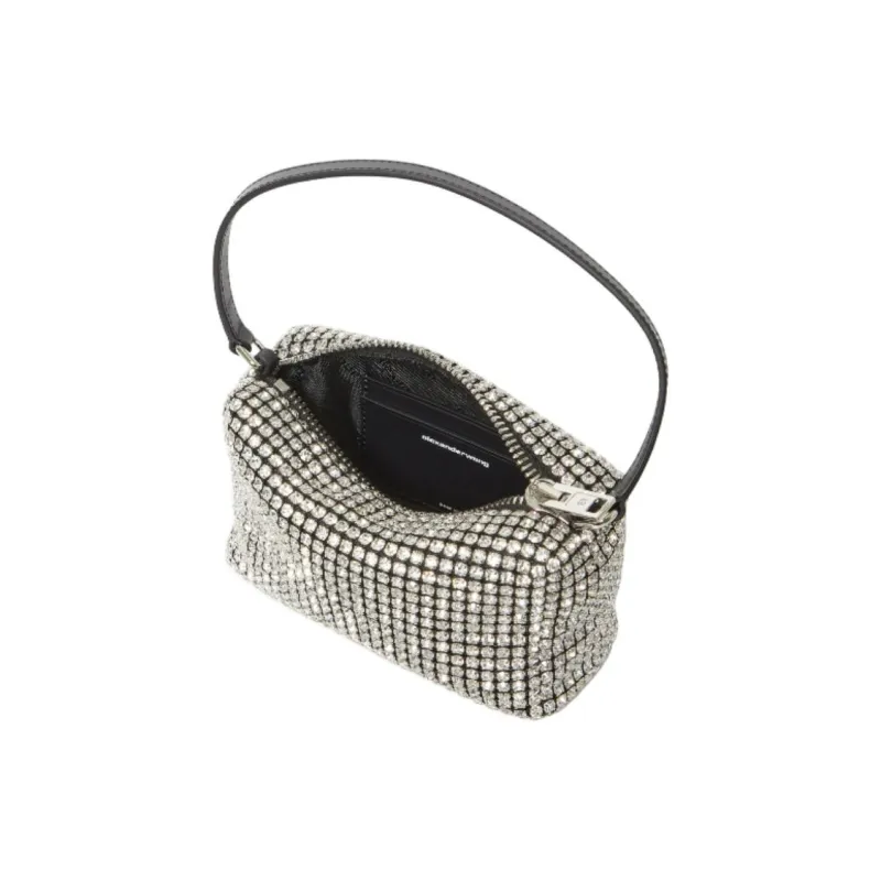 Alexander Wang Crystal Clutch Medium Size Women's Silver-3