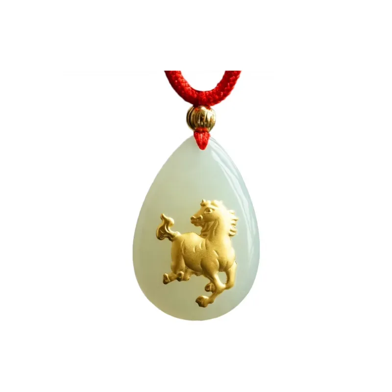 Harf Hetian Jade Necklaces White Jade/Pale Greenish White Jade Unisex-15