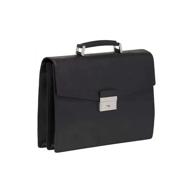 PRADA Saffiano Leather Briefcases Handbags Men's Black-1