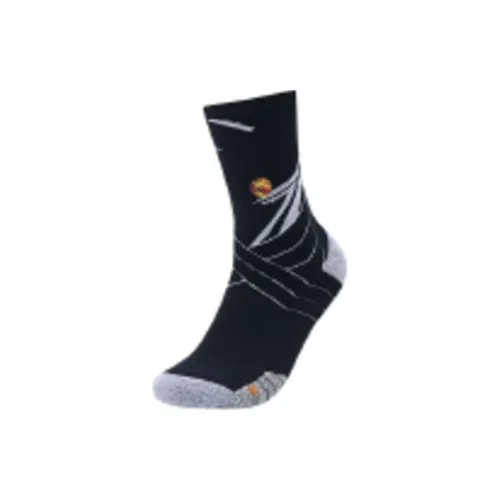 Anta Basketball Collection Knee High Socks Men's 1 Pack Basic Black