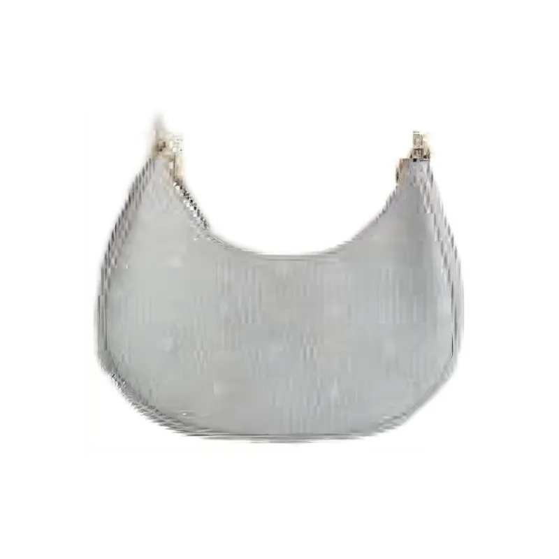 MCM Aren Visetos Nappa Leather Trim Hobo Bag, Shoulder Bag, Handbag Small Size Women's Gray-3