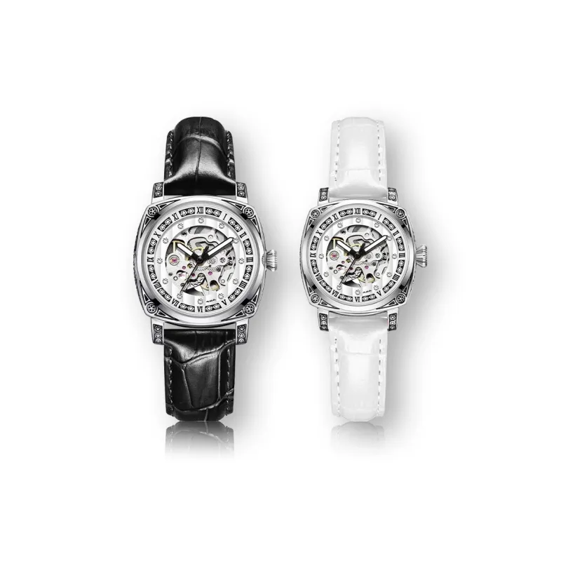 ABA Automatic Mechanical Movement Watch Unisex White Dial-4