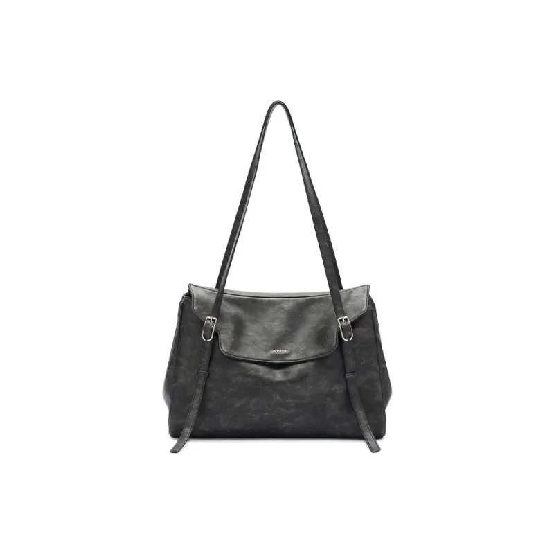 JONBAG PU Tote Versatile Commute Shoulder Bag Large Size Women's Polished Brown-5