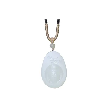 Ingenuity Hetian Jade Necklaces White Jade/Pale Greenish White Jade Men's