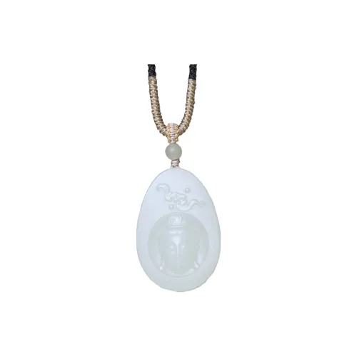 Ingenuity Hetian Jade Necklaces White Jade/Pale Greenish White Jade Men's