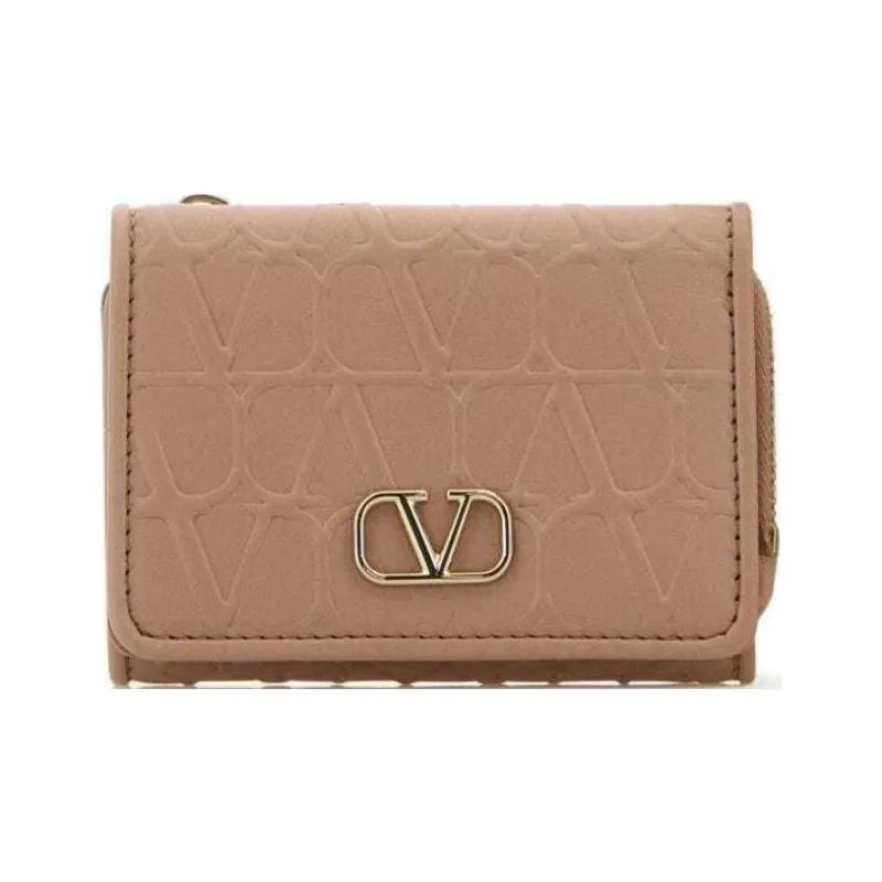 Valentino VLogo Plaque Zip Detailed Wallet-0