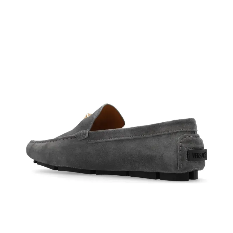 VERSACE Medusa Loafers Men's Gray-4