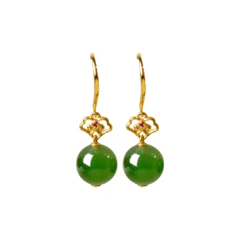 FENGFEIHUANG Hetian Jade Earrings Jasper Women's