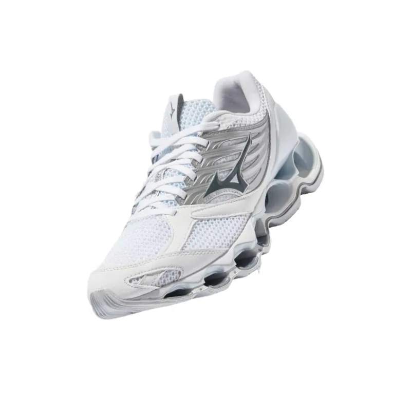 Mizuno Cushioning Anti-Slip Wear-Resistant Breathability Low-Top Running Shoes Unisex White Silver-2
