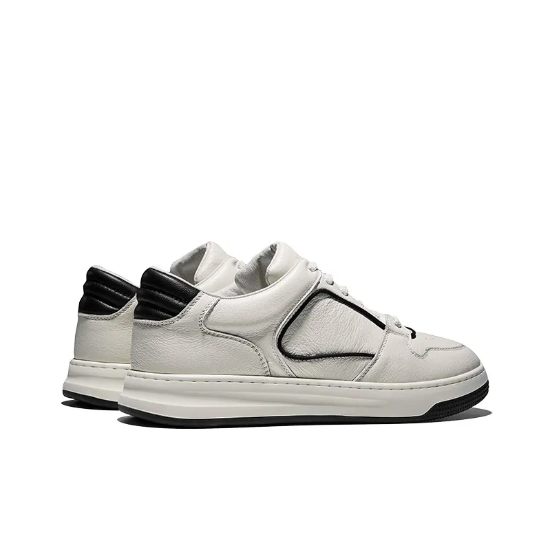 Hautton Jeans Low Top Skateboard Shoes Men's Black White-9