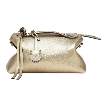 FENDI By The Way Series Calfskin One Shoulder Handbags Medium Size Women's Champagne