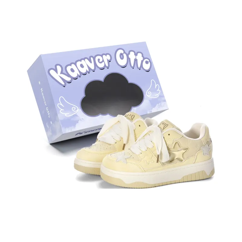 KAAVER OTTO Skateboard Shoes Women's Low Top White-11