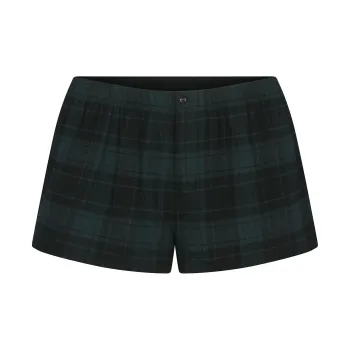 SKIMS Fake Day Collection FW24 FLANNEL SLEEP CHEEKY BOXER Boxer Shorts Women's Cypress Plaid/Cypress Check