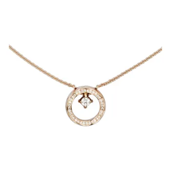 CHANEL 18K Gold Diamonds Necklaces Unisex Gold
