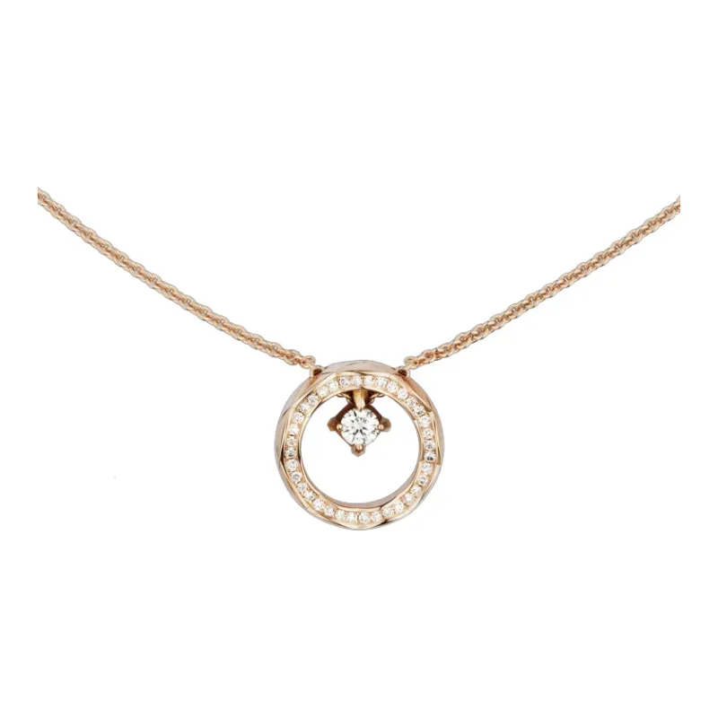 CHANEL 18K Gold Diamonds Necklaces Unisex Gold-0