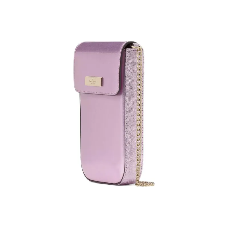Kate Spade Patent Leather Cell Phone Pouch Shoulder Bag Crossbody Bag Women's Quartz Pink-1