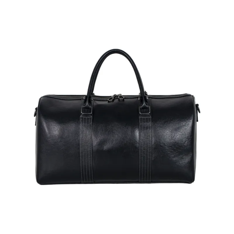 DOSRFINI Cow Leather Travel Bag Men's Black-3