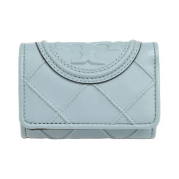 TORY BURCH Fleming Leather Wallet Women's Light Blue