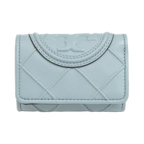 TORY BURCH Fleming Leather Wallet Women's Light Blue