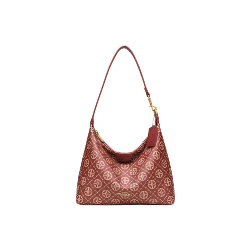 PAYOT Microfiber Synthetic Leather Wedding Bag Shoulder Handbag Regular Women's Burgundy