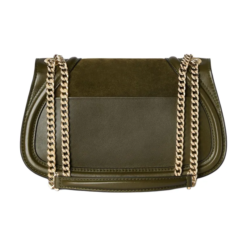 GUCCI Blondie Suede Portable Crossbody Bag, Shoulder Bag Trumpets Women's Dark Green-3