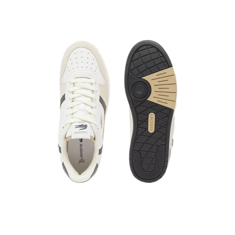 LACOSTE T Clip Slip Resistant Low Top Skateboard Shoes Men's White/Dark Green-4