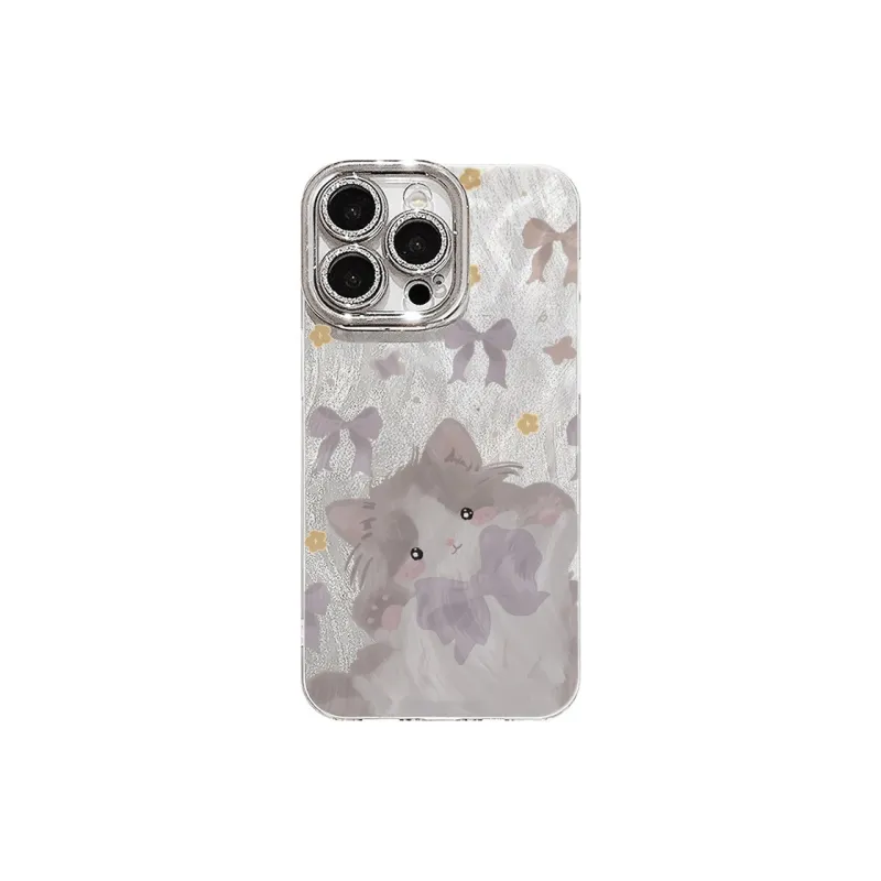 XIANGRIKE TPU Material Cute Kitten Phone Case Compatible With IPhone 15/14 Plus/13/12/11/15 Pro Max/XS/XR/XS Max/8 Plus-0