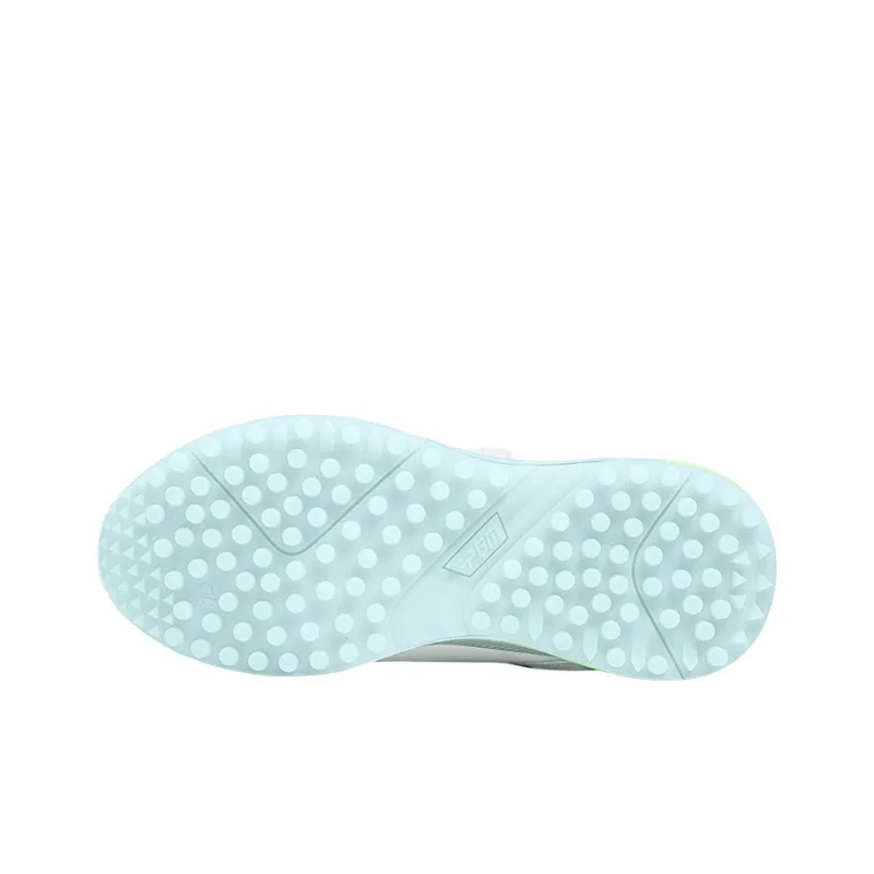 PGM Cushioned Slip Resistant Water Resistant Low Top Golf Shoes Women's White Cyan Yellow-4
