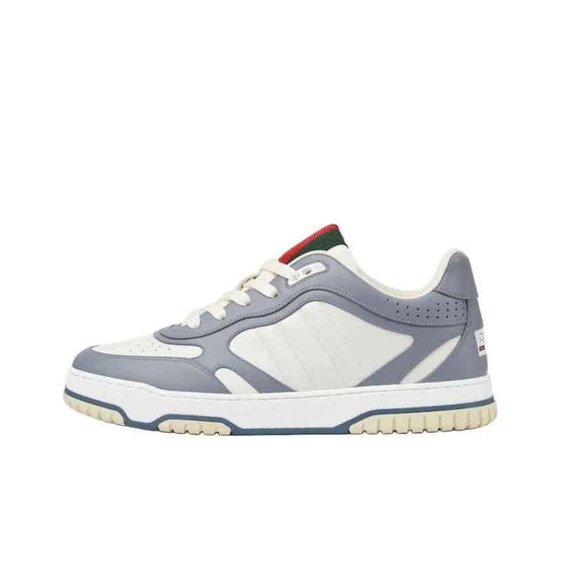 GUCCI Re Web Low Top Skateboard Shoes Men's White Gray-0