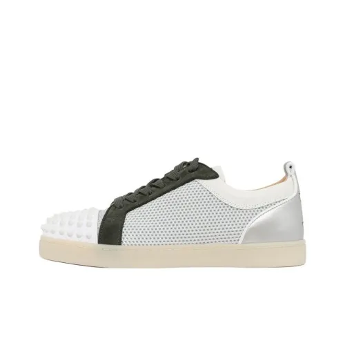 CL LUBOTING Spiked Punched Low Top Skateboard Shoes Men's White Green