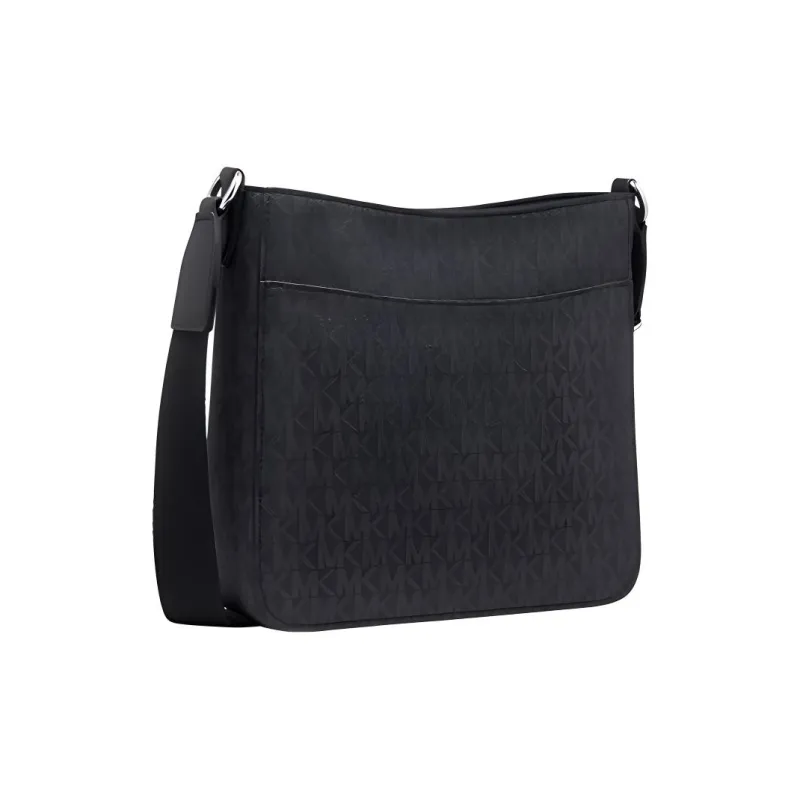 MICHAEL KORS Jet Set Travel Artificial Leather Monogram Shoulder Bag, Crossbody Bag Trumpets Women's Black-1