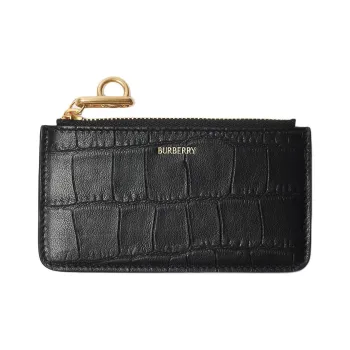 Burberry Rocking Horse Lambskin Card Holder Women's Black