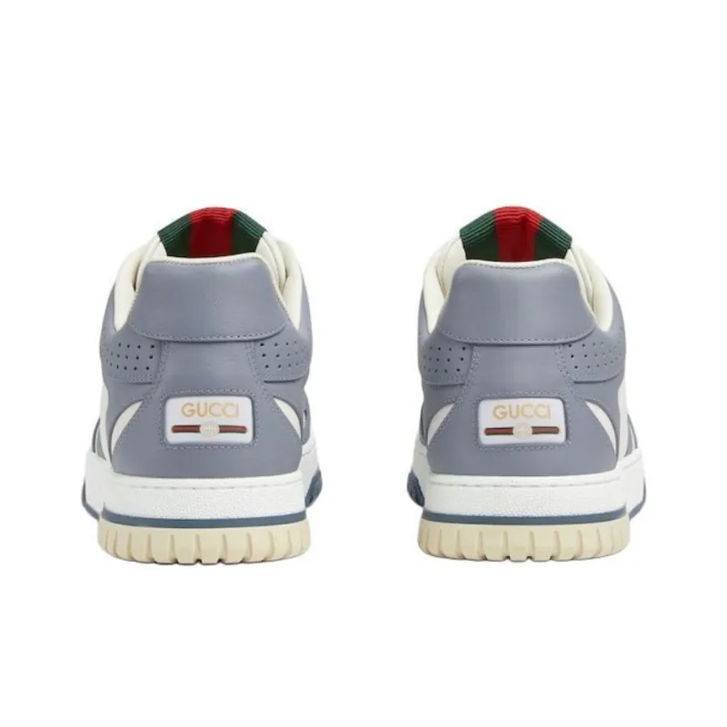 GUCCI Re Web Low Top Skateboard Shoes Men's White Gray-4