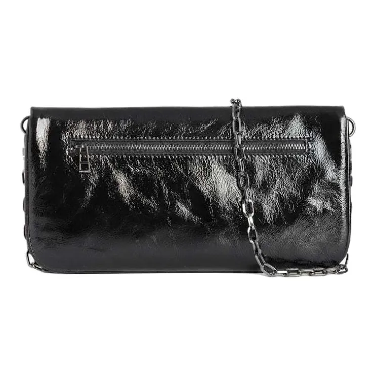 Zadig & Voltaire Patent Leather Crossbody Bag, Shoulder Bag Women's Black-2