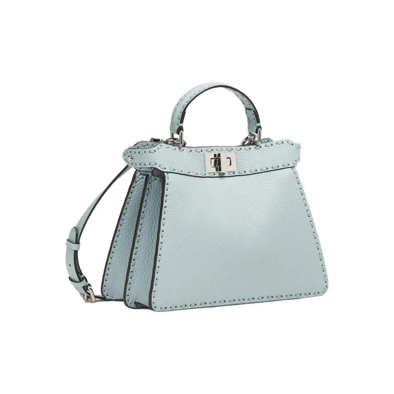 FENDI Peekaboo ISeeU Calfskin Shoulder Bag, Crossbody Bag, Handbag Trumpets Women's Light Blue-1