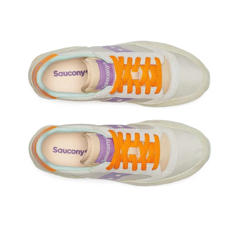 Saucony Jazz Triple Anti Slip Wear Resistant Low Top Casual Shoes Women's Beige Purple Orange-3