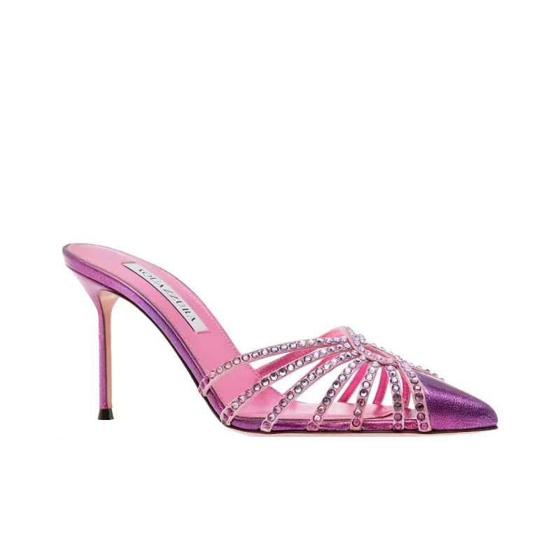 AQUAZZURA Closed Toe Slippers 8.5cm Women's Pink-2