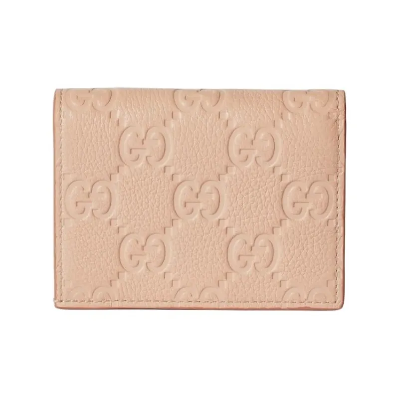 GUCCI Leather Wallet Mini Women's Light Pink-2
