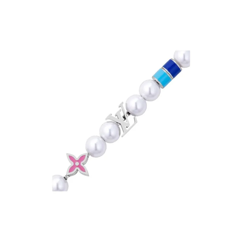 LOUIS VUITTON Monogram Pearls Party Bracelet-4